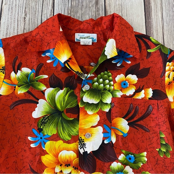 VTG 60s 70s JC Penneys Hawaii floral tropical short sleeve Hawaiian Shirt SZ M. - Picture 2 of 6
